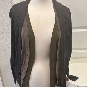 Set of 3 LOFT Buttoned Cardigans with Pockets